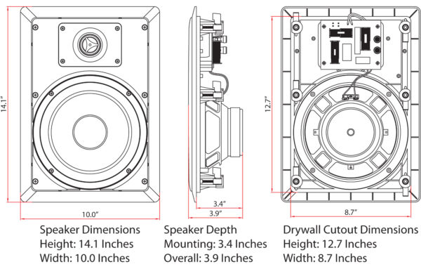 Micca M-8S 8-Inch In-Wall Speaker (Each, White) - Image 6