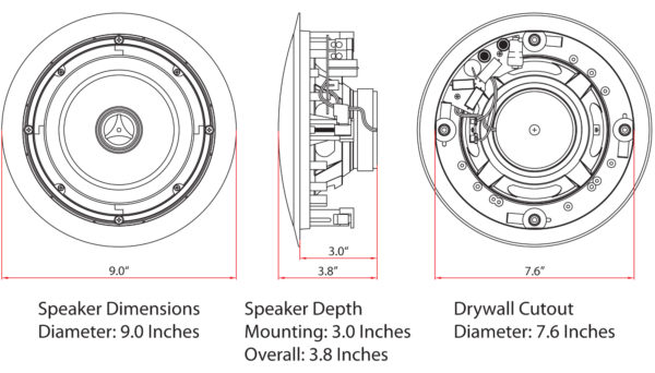 Micca M-6C 6.5-Inch In-Ceiling Speaker (Each, White) - Image 6