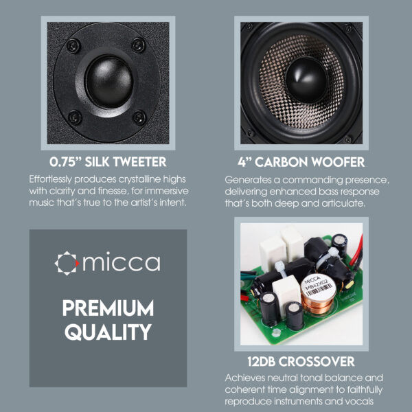 Micca MB42X G2 4-Inch Bookshelf Speaker (Pair) - Image 4